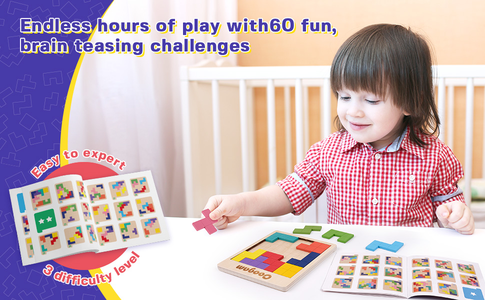  Jigsaw Brain Teasers Toy Building Russian Blocks Game Colorful Wood Puzzles for Baby Toddlers Kid