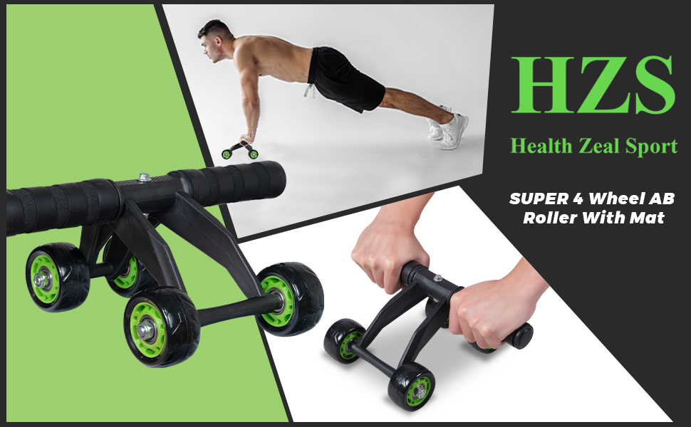 HZS Ab wheel , Exercise wheel , Ab roller , Workout wheel ,4 Wheel ab roller