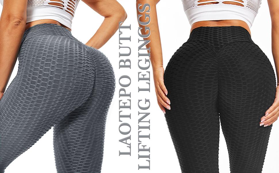 LAOTEPO tiktok leggings women butt lifting high waist booty tummy control enhance workout pant 