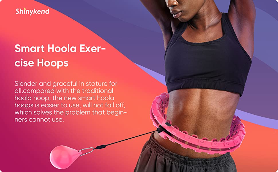 Xemuck Weighted Smart Hoola Hoop That Will not Fall Pilates Circles for Adults and Kids Smart 24 Sections Detachable Hoola Hoop 