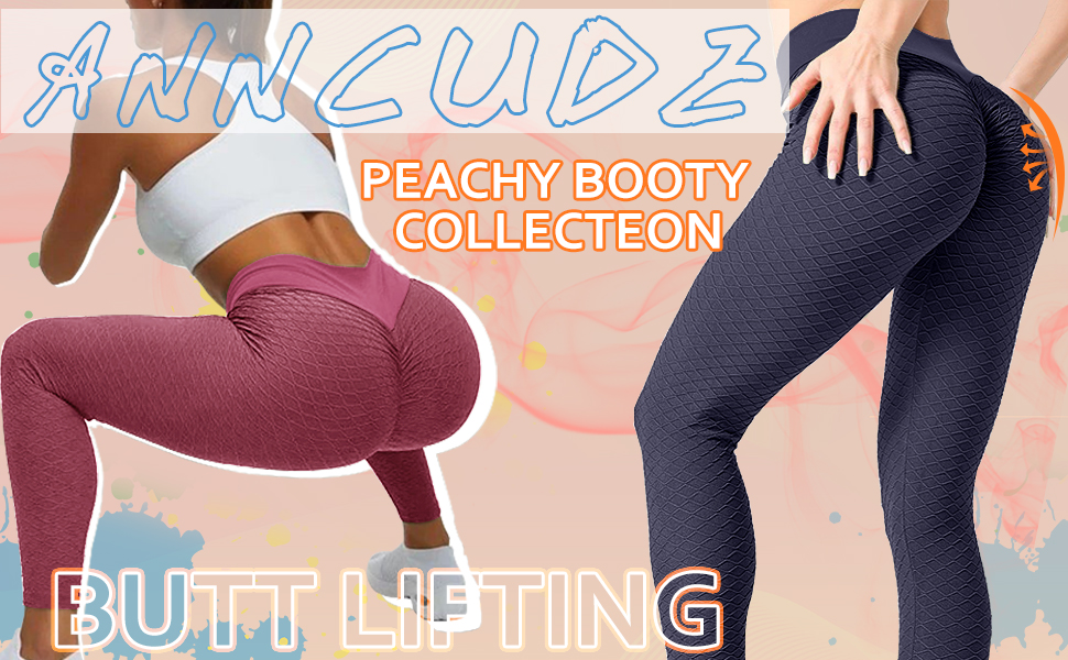 Women Tiktok Butt Leggings High Wasited Cellulite Pants Lifting Scrunch Booty Workout Tummy 