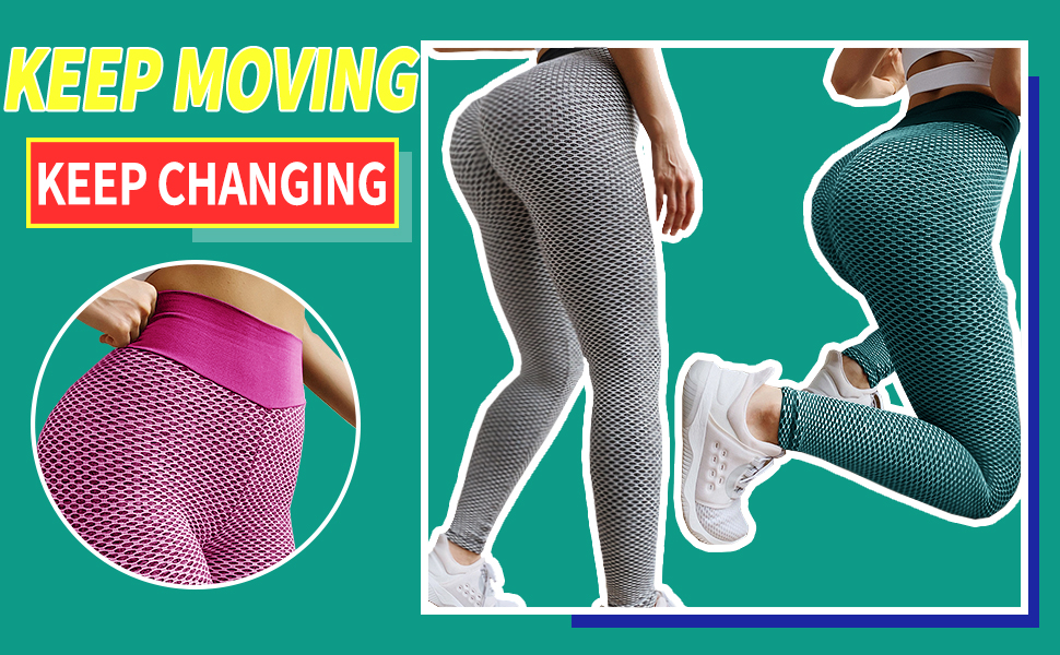  Butt Lifting Tummy Control Textured Leggings for Women