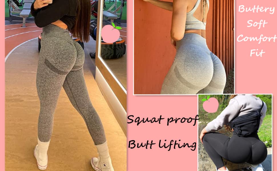 Seamless Workout Leggings Scrunch Butt Lift Gym Tights Lightweight