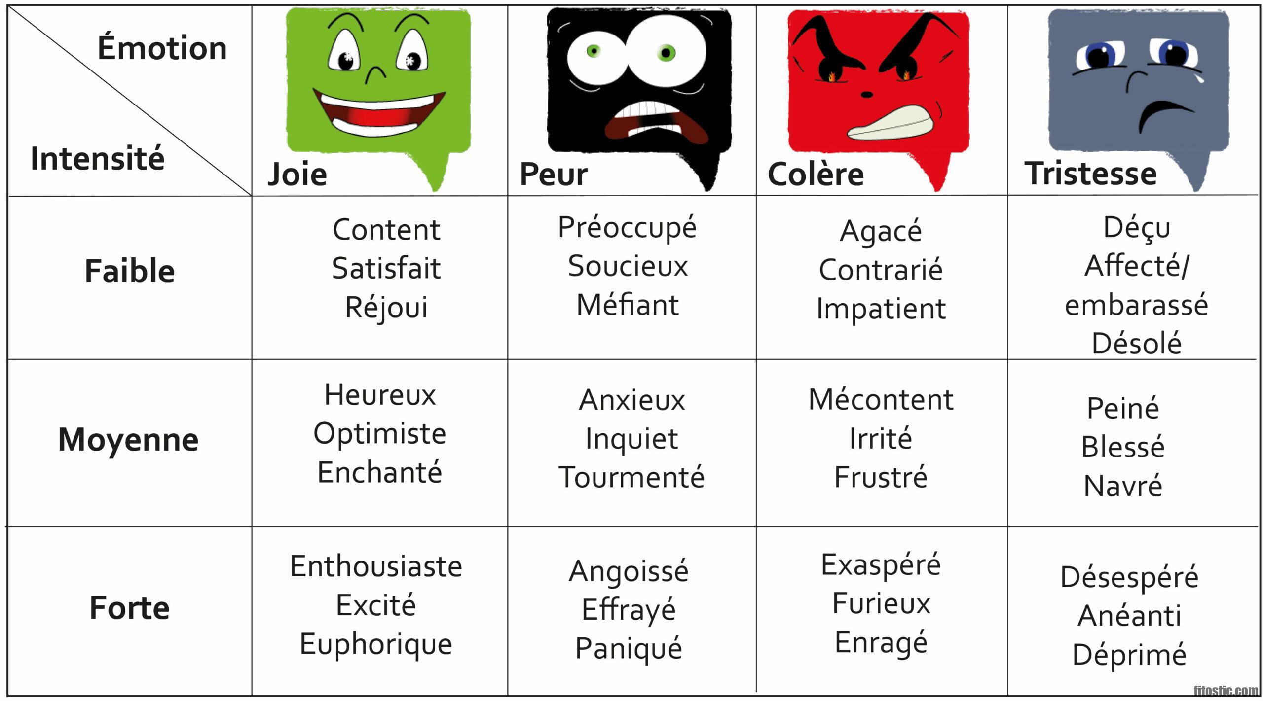 Quelles Sont Les 4 Émotions