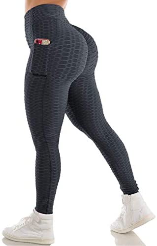 Anti Cellulite Leggings Gymspt High Waisted Butt Lift Scrunch Honeycomb Leggings For Womens