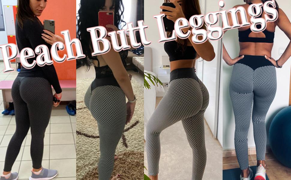 Anti-Cellulite Butt Lift Leggings High Waisted Scrunch Booty Yoga Pants Textured Ruched Tights