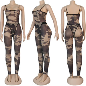 Green Two Piece See through Jumpsuit for Women