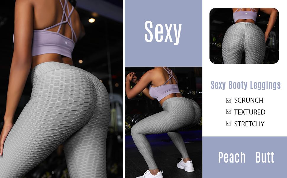 leggings for women butt lift scrunch textured workout leggings