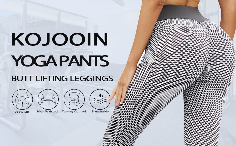 KOJOOIN Peach Lift TIK Tok Leggings for Women Tummy Control Scrunch Butt Lifting Yoga Pants 
