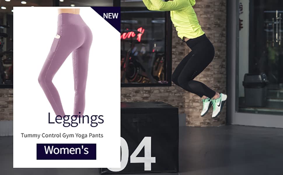 Women’s Leggings Tummy Control Butt Lift Yoga Pants with Pockets