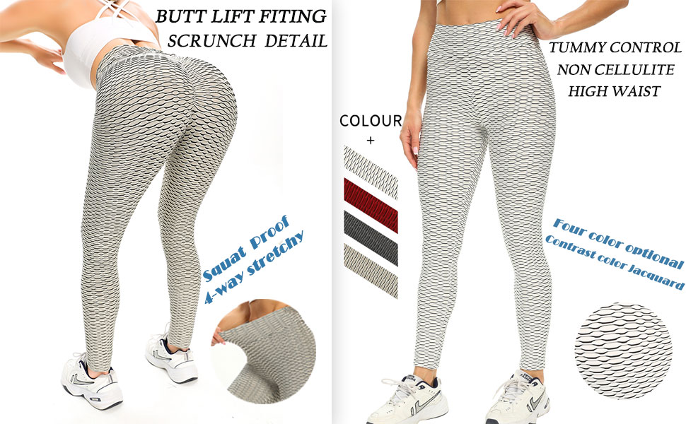 An stylish mesh texture on the anti cellulite leggings will perfectly hide the cellulite. 