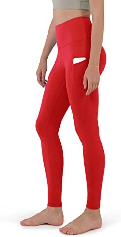 Running Gym Athletic Yoga Capris Leggings ODODOS Women's High Waisted Workout Pants with Back Pocket 