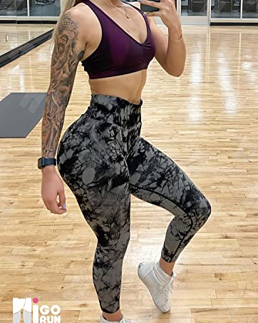 HIGORUN Tie Dye Workout Seamless Leggings for Women High Waist Gym Leggings Yoga Pants