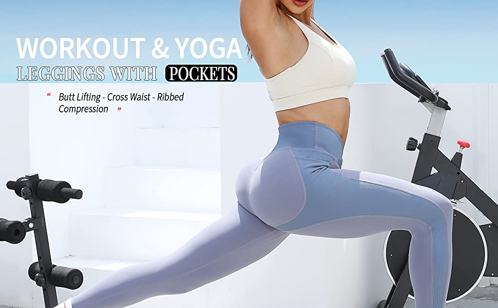 workout yoga butt lifting leggings with pockets for women