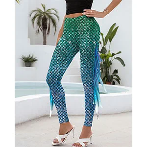 Womens Mermaid Leggings for Women High Waist