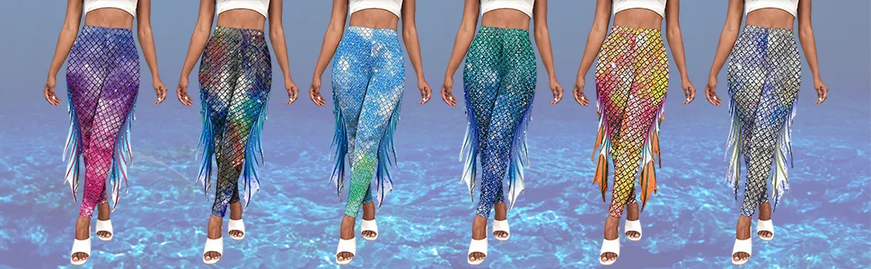 High Waisted Mermaid Leggings for women