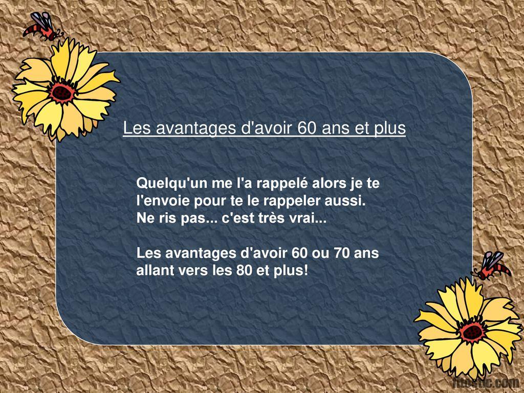 Quels sont les avantages pour les plus de 60 ans ?