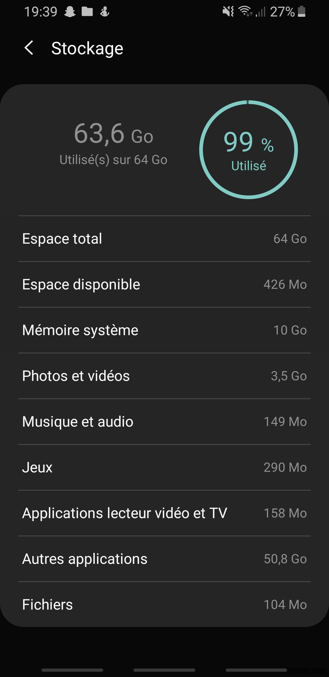Pourquoi le stockage de mon téléphone est plein ?