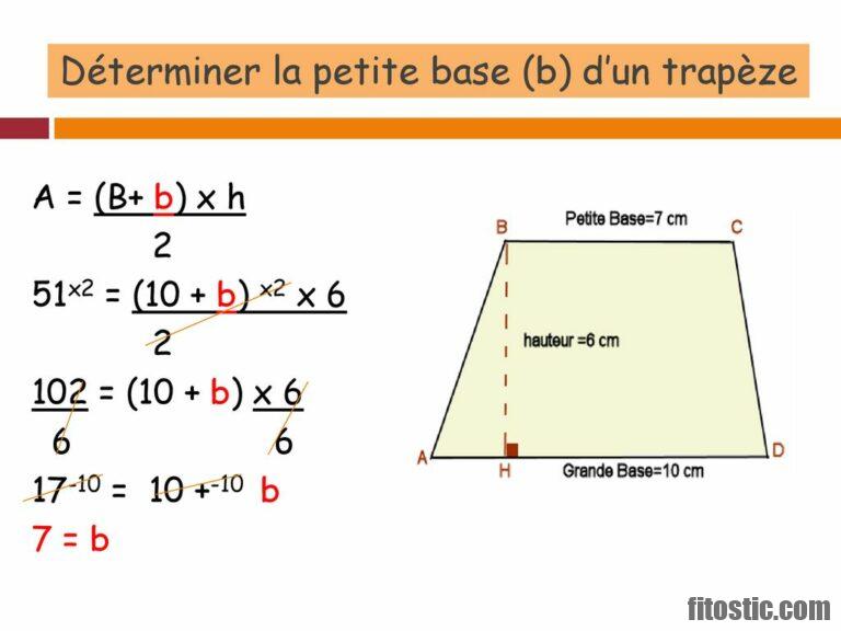 Probasics Trapeze Quelle est la Formule de la Petite Base d'un Trapèze