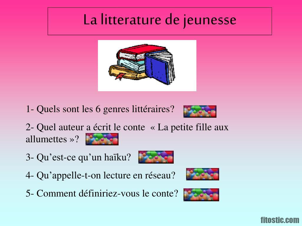 Quels sont les 6 genres ?