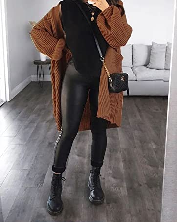 tagoo faux leather leggings for women