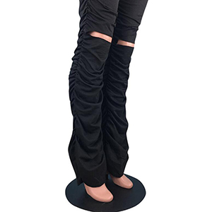 ripped hole ruched flare stacked pants  sweat pants