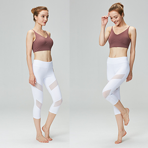 white leggings mid waist opaque