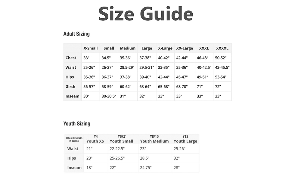 alexandra size chart, just for kix size chart, legging size chart, youth adult size chart