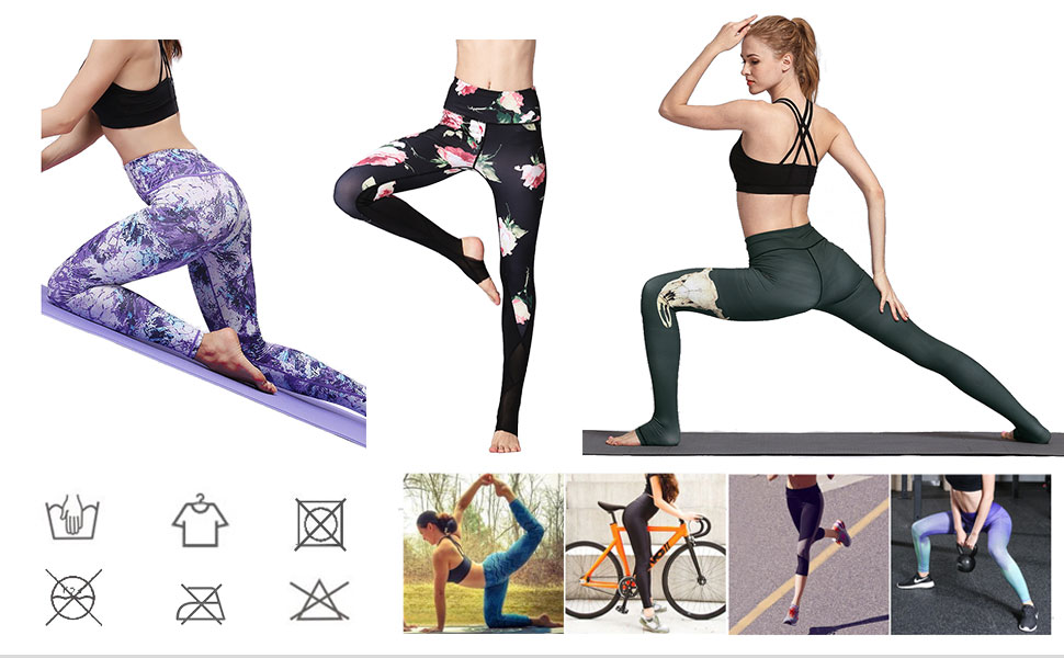 Witkey Fashion Printed Yoga Workout Stretch Leggings Patterned Pants