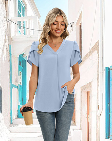 Womens Summer Dressy Chiffon Blouses