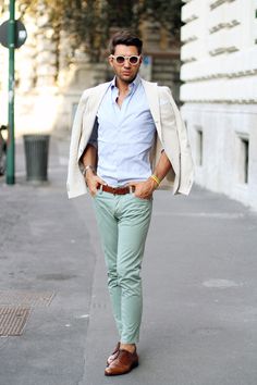 tenue pantalon vert d eau