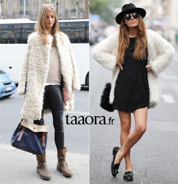 3 façons de porter un manteau en fausse fourrure blanc - Taaora