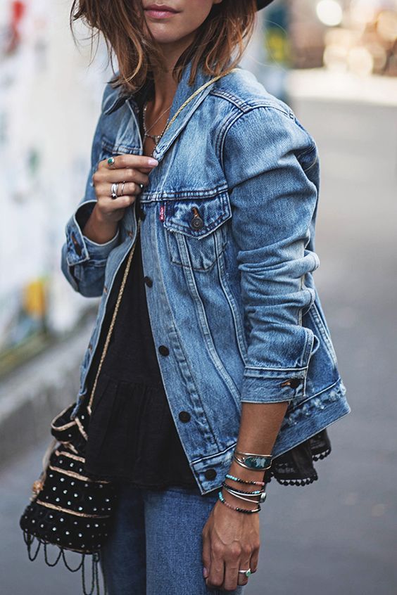 look veste en jean femme