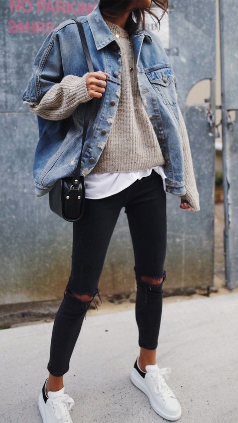 Blouson en jean oversize - Stylee.fr | Denim jacket women, Cool
