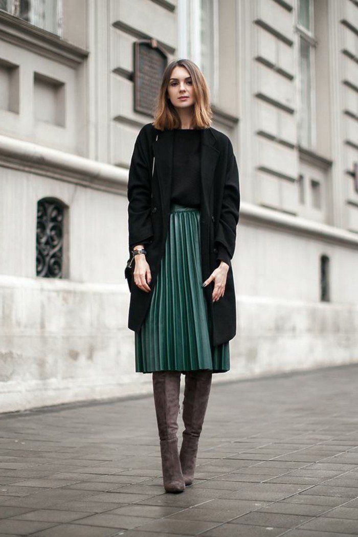 Comment porter la jupe longue plissée? 80 idées! | Trendy skirts