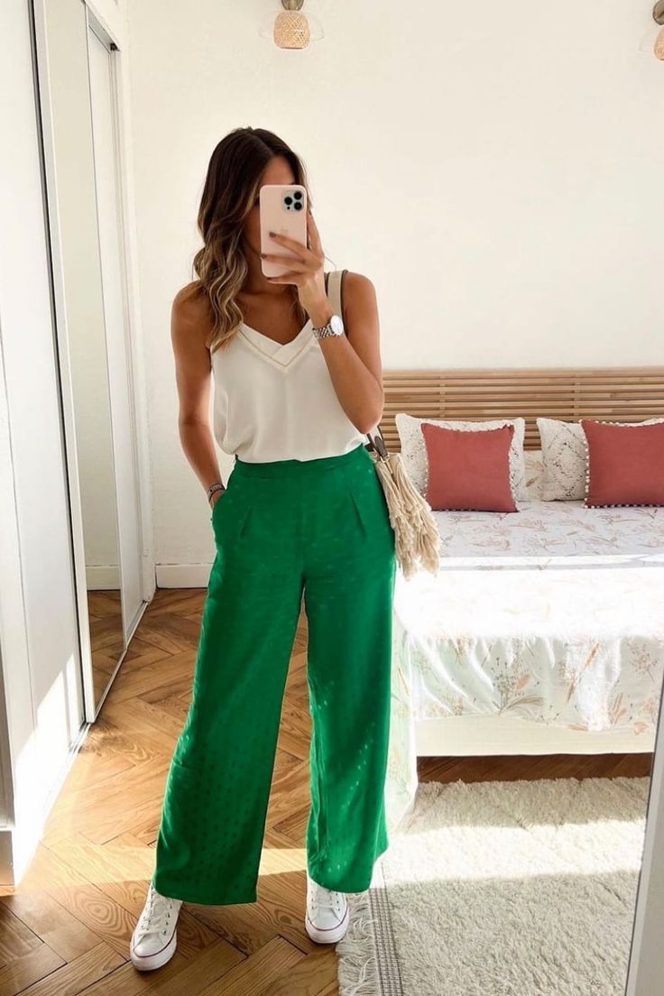 tenue pantalon vert d eau