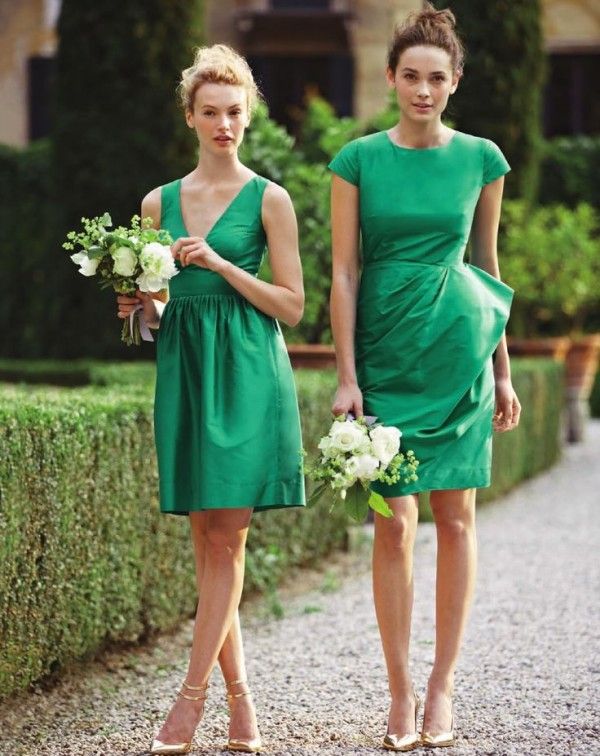 robes pour demoiselle d'honneur verte courte pour mariage ete avec