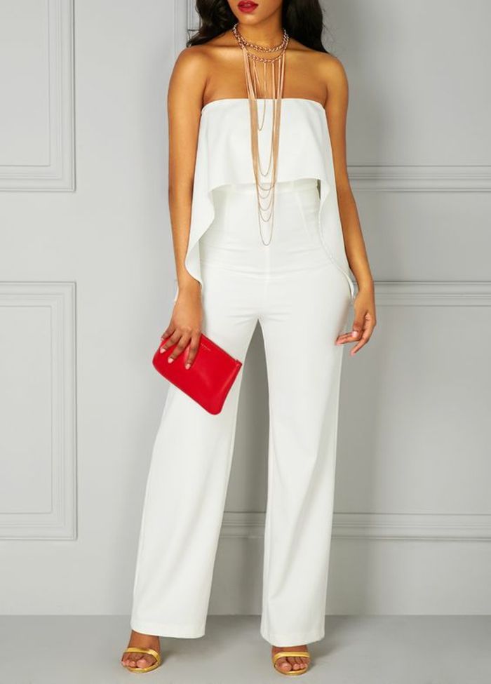 tenue mariage invité femme pantalon blanc