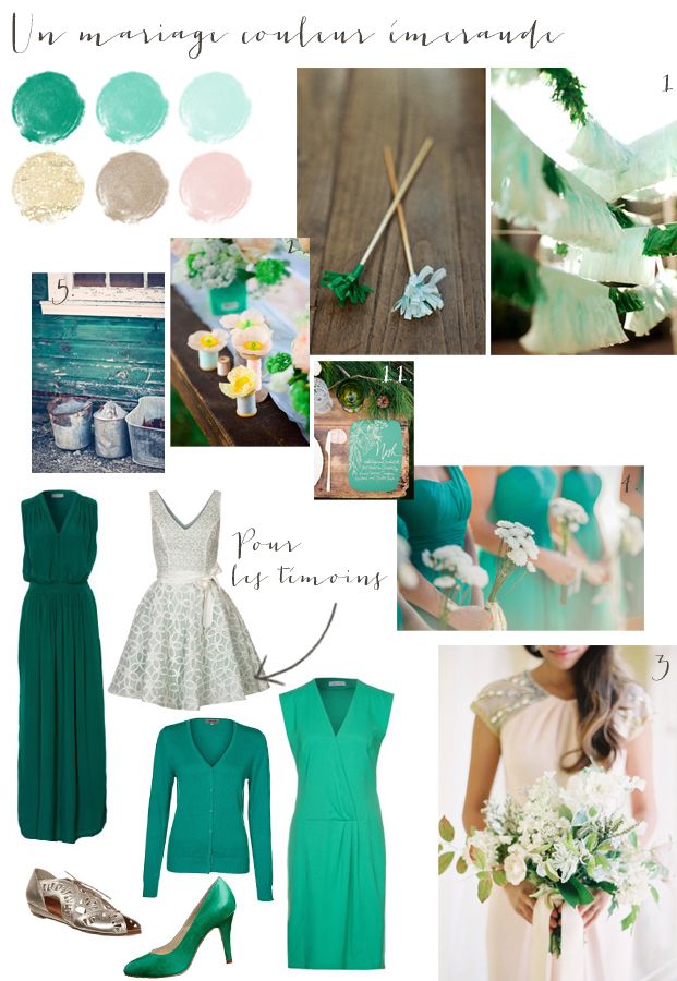 accessoiriser robe verte mariage