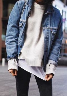 tenue veste en jean hiver