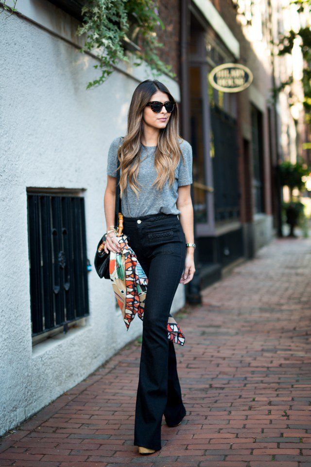 pantalon flare look