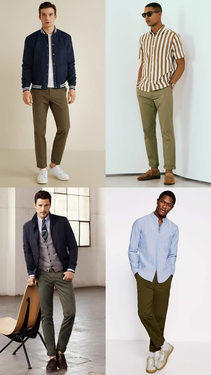 olive chinos mens outfit