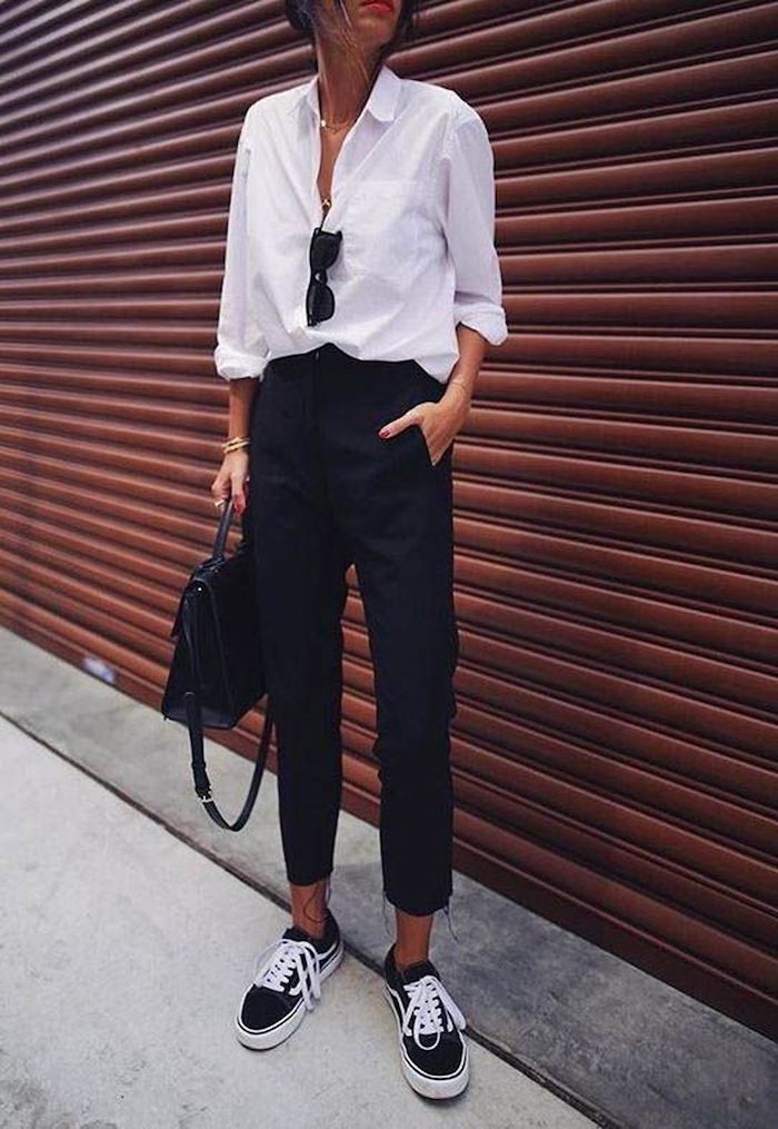 tenue chic avec un jean noir