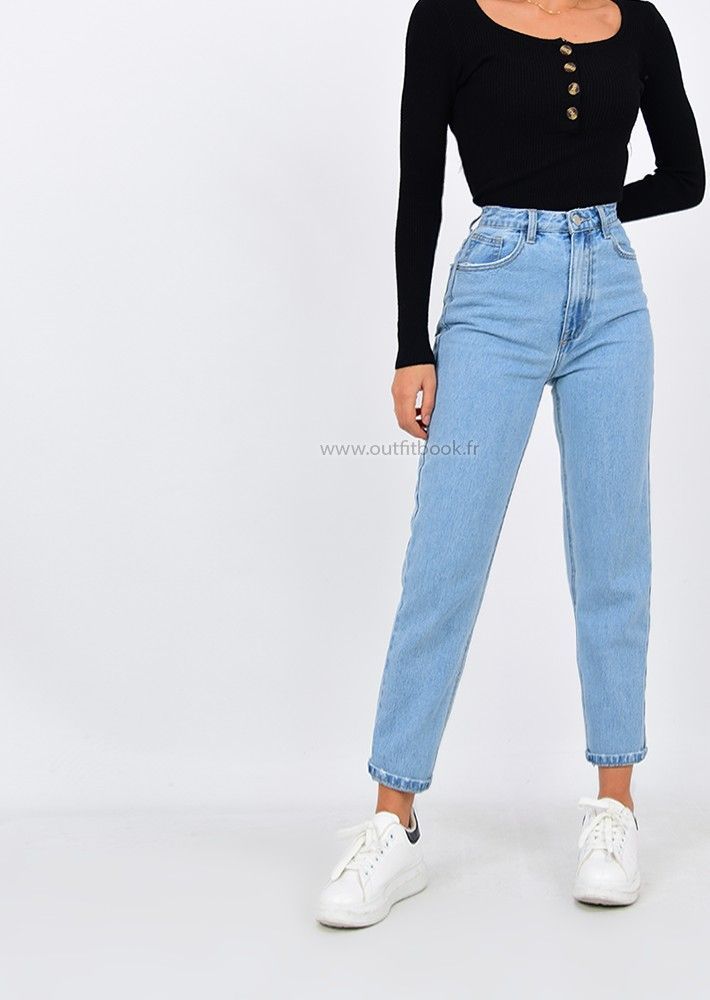 tenue jean bleu clair femme