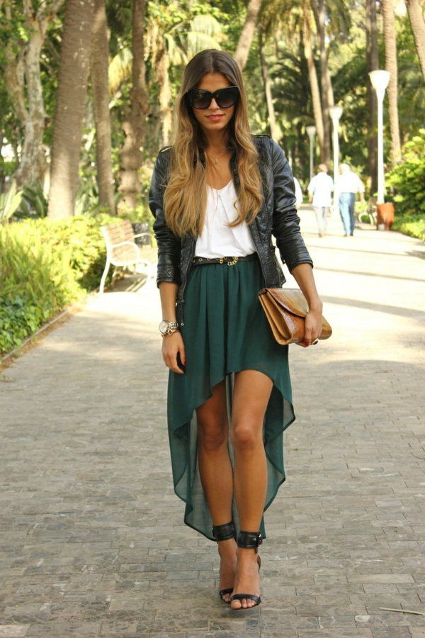 tenue jupe longue verte