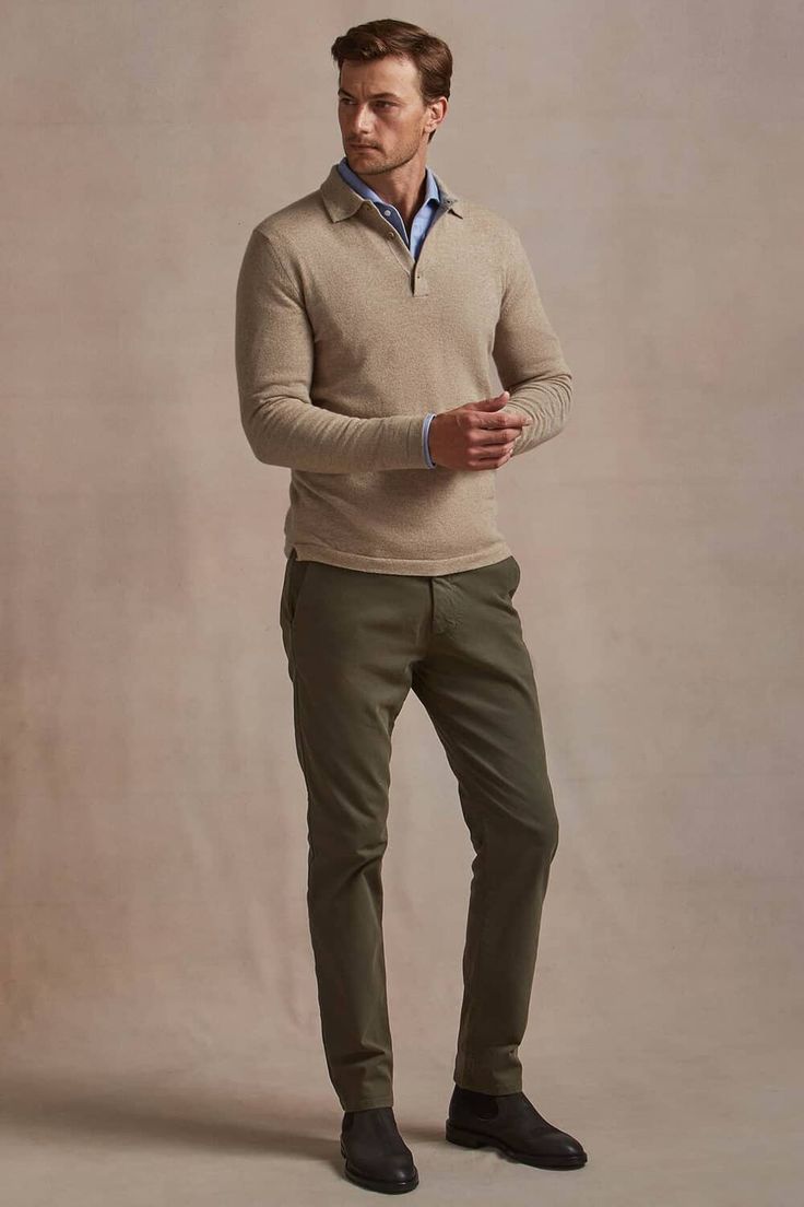 olive chinos mens outfit