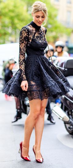 look robe dentelle noire