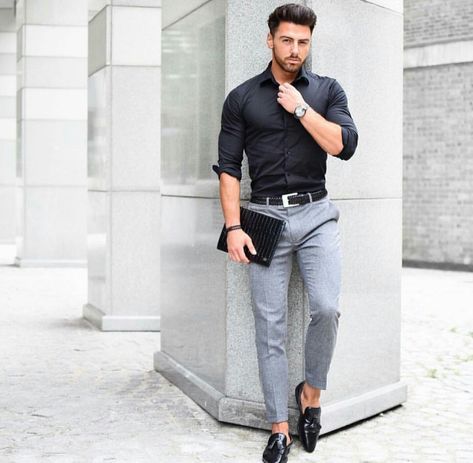 tenue homme chemise noire