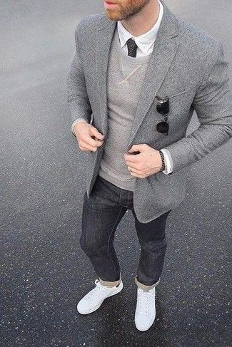 blazer gris homme avec quoi