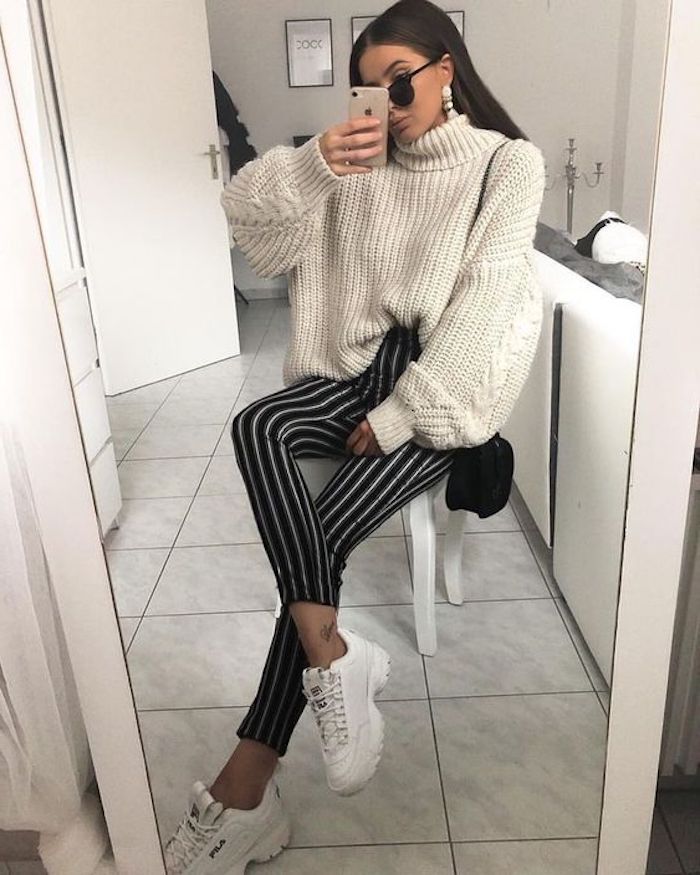 tenue avec basket blanche